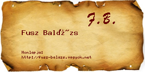 Fusz Balázs névjegykártya